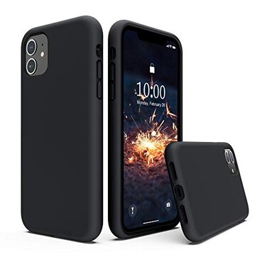 SURPHY Compatible with iPhone 11 Case 61 inch Thickening Design Liquid Silicone Phone Case with Microfiber Lining for iPhone 11 2019 Black