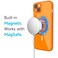 Svanove for iPhone 13 Mini Case Clear Compatible with Magsafe Silicone Bright Transparent Thin Magnetic Mag Safe Case Cute Girly Trendy Slim Hard Camera Cover Protection Fluorescent Neon Orange