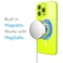 Svanove for iPhone 14 Pro Max Case Clear Compatible with Magsafe Silicone Bright Transparent Thin Magnetic Mag Safe Case Cute Girly Slim Hard Camera Cover Protection Fluorescent Neon Green Lime
