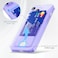 Svanove for iPhone 15 Pro Wallet Case with Card Holder Cute Girly Clear Credit Card Slot Case Thin Slim Silicone Rubber Transparent Hard Shell Camera Cover for Women Men Purple