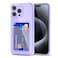 Svanove for iPhone 15 Pro Wallet Case with Card Holder Cute Girly Clear Credit Card Slot Case Thin Slim Silicone Rubber Transparent Hard Shell Camera Cover for Women Men Purple