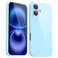 Svanove for iPhone 16 Case Silicone Glossy Soft Rubber Gel Jelly Cute Protective Plastic Simple Plain Phone Case Cover for Women Girl Slim Thin Flexible Shockproof TPU Light Blue