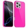 Svanove for iPhone 16 Pro Max Case Silicone Glossy Soft Rubber Gel Jelly Cute Protective Plastic Simple Plain Phone Case Cover for Women Girl Slim Thin Flexible Shockproof TPU Neon Hot Pink