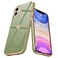 Teageo Compatible with iPhone 11 Case for Women Girl Cute Love Heart Luxury Bling Plating Soft Back Cover Full Camera Protection Bumper Silicone Shockproof Phone Case Light Green