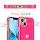 Teageo Compatible with iPhone 13 Case for Women Girl Cute LoveHeart Luxury Bling Plating Soft Back Cover Raised Full Camera Protection Bumper Silicone Shockproof Phone Case for iPhone 13 Hot Pink