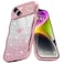 Teageo for iPhone 14 Case for Women Girls Cute Curly Wavy Frame Love Heart Glitter Bling Camera Protection Sparkly Luxury Elegant Shockproof Cover Clear Wave Phone Case for iPhone 14 61 Pink