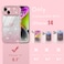 Teageo for iPhone 14 Case for Women Girls Cute Curly Wavy Frame Love Heart Glitter Bling Camera Protection Sparkly Luxury Elegant Shockproof Cover Clear Wave Phone Case for iPhone 14 61 Pink