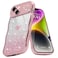 Teageo for iPhone 14 Case for Women Girls Cute Curly Wavy Frame Love Heart Glitter Bling Camera Protection Sparkly Luxury Elegant Shockproof Cover Clear Wave Phone Case for iPhone 14 61 Pink