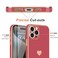 Teageo for iPhone 15 Pro Max Case with Screen Protector 2 Pack Girl Women Cute Girly LoveHeart Luxury Gold Cover Camera Protection Silicone Shockproof Phone Case iPhone 15 Pro Max Bright Blush