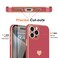Teageo for iPhone 15 Pro Max Case with Screen Protector 2 Pack Girl Women Cute Girly LoveHeart Luxury Gold Cover Camera Protection Silicone Shockproof Phone Case iPhone 15 Pro Max Bright Blush