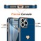 Teageo for iPhone 15 Pro Max Case with Screen Protector 2 Pack Girl Women Cute Girly LoveHeart Luxury Gold Soft Cover Camera Protection Silicone Shockproof Phone Case iPhone 15 Pro Max Royal Blue