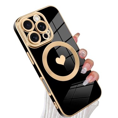 tharlet Magnetic for iPhone 16 Pro Max Case Cute Love Heart Luxury Plating