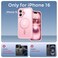 Thomo Magnetic for iPhone 16 Case Full Camera Protection Compatible with Magsafe MilitaryGrade Shockproof AntiFingerprint Translucent Matte Phone CasePink