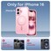 Thomo Magnetic for iPhone 16 Case Full Camera Protection Compatible with Magsafe MilitaryGrade Shockproof AntiFingerprint Translucent Matte Phone CasePink