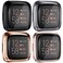 Tobfit 4 Pack Screen Protector Case Compatible with Fitbit Versa 2 Soft TPU UltraThin Scratch Resistant Full Protective Case Cover BlackCharcoalRose GoldClear