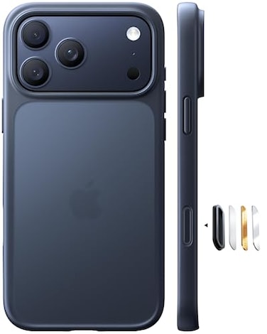 TORRAS for iPhone 17 Pro Case Beyond MilitaryGrade Protection Camera Control Button DIY Buttons Translucent Matte Slim Thin Shockproof Hard Back AntiScratch Phone case for iPhone 17 Pro Black