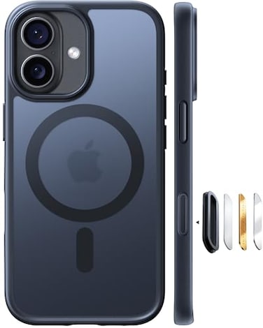 TORRAS Magnetic Shockproof for iPhone 17 case with Camera Control 12FT Military Grade Drop ProtectionFit for MagSafe Slim Translucent AntiFingerprint Soft Touch Case for iPhone 17 Black