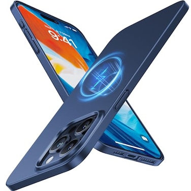 TORRAS Magnetic SlimFit for iPhone 15 Pro Max Case UltraThin 15 ProMax Phone Case Compatible with MagSafe Lightweight AntiScratch Matte Hard Phone 15 ProMax Case 67 inch OriginFit Navy Blue