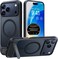 TORRAS Strong Magnetic Seamless Stand for iPhone 17 Pro Case Fit for MagSafe Militray Grade Protection Builtin Kickstand Camera Control Translucent Shockproof Slim 17 Pro Cover Ostand Black