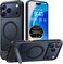 TORRAS Strong Magnetic Seamless Stand for iPhone 17 Pro Case Fit for MagSafe Militray Grade Protection Builtin Kickstand Camera Control Translucent Shockproof Slim 17 Pro Cover Ostand Black