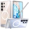 TORRAS Strong Magnetic Seamless Stand for Samsung Galaxy S25 Ultra Case for MagSafe MilGrade Drop Protection Adjustable Kickstand for Samsung Galaxy S25 Ultra Case AntiYellowing Diamond Clear