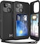 TORU for iPhone 15 Wallet Case with Card Holder Hidden ID Credit Card Slot Flip Kickstand Slim Fit Shockproof Heavy Duty Phone Cover with Strap Black