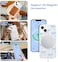 UEEBAI Magnetic for iPhone 14 Case iPhone 13 Case Bow Case Compatible with MagSafe Wireless Slim Clear Ribbon Phone Cover AntiYellowing Shockproof Protective Cover for Women Girl Baby Blue