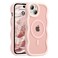UEEBAI Magnetic for iPhone 14 Plus Case iPhone 15 Plus Case Compatible with MagSafe 2025 Transparent Wave Frame Design Case Soft Edge Cover Cute Clear Matte Shockproof Protective Phone Cover Pink