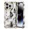 UEEBAI Ripple Case for iPhone 16 Pro Max Cute Silver Cover Wave Shape for iPhone Case Pretty Aesthetic 3D Phone Cover Water Ripple Shell 3D Chrome Design for Women and Girl Silver
