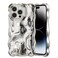 UEEBAI Ripple Case for iPhone 16 Pro Max Cute Silver Cover Wave Shape for iPhone Case Pretty Aesthetic 3D Phone Cover Water Ripple Shell 3D Chrome Design for Women and Girl Silver