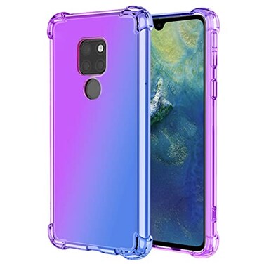 Ueokeird for Mate 20 XMate 20 X 5G Case EVRL29 EVRN29 Case Clear Cute Gradient Phone Case Slim Anti Scratch Flexible TPU Cover Shockproof Protective Case for Huawei Mate20 X PurpleBlue