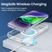 VEGO for iPhone 13 iPhone 14 Case with Builtin Magnets Crystal Clear Hard PC Back Soft TPU Frame Slim Cover Clear