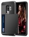 Vofolen Sliding Cover for Galaxy S9 Plus Case Wallet Credit Card Holder ID Slot Hidden Pocket Heavy Duty Protection Rugged Bumper Protective Hard Shell Armor Case for Samsung Galaxy S9 Plus Black