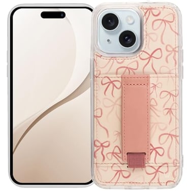 Walli Cases for iPhone 16 Pro Max Case Aesthetic Wallet Phone Case Card Holder Securely Holds up to 2 Cards Cute Trendy Phone Cover for Women fits iPhone 16 Pro Max with Kickstand Finger Strap