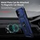 Weycolor iPhone 12 iPhone 12 Pro Case with Slide Camera Cover HD Screen Protector Heavy Duty Military Grade Shockproof Magnetic Ring Holder Kickstand Phone Case Navy Blue
