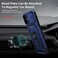 Weycolor iPhone 12 iPhone 12 Pro Case with Slide Camera Cover HD Screen Protector Heavy Duty Military Grade Shockproof Magnetic Ring Holder Kickstand Phone Case Navy Blue