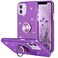 Wisdompro Case for iPhone 12 for iPhone 12 Pro Cute Glitter Bling Sparkle Protective Case with Ring Kickstand Women Girls Phone Case for 61 Inch Apple iPhone 12 and iPhone 12 Pro Purple