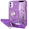 Wisdompro Case for iPhone 12 for iPhone 12 Pro Cute Glitter Bling Sparkle Protective Case with Ring Kickstand Women Girls Phone Case for 61 Inch Apple iPhone 12 and iPhone 12 Pro Purple