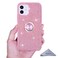 Wisdompro Case for iPhone 12 Mini Cute Glitter Bling Sparkle Protective Case with Ring Kickstand Women Girls Phone Case for 54 Inch Apple iPhone 12 Mini Pink