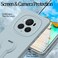 Wousunly Compatible with Honor Magic 6 Pro Case with Kickstand Black for Honor Magic 6 Pro Phone Cases Silicone Lanyard Strap Accessories Funda Shockproof Protective Original Slim Cover Grey