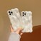 XIZYO for iPhone 14 Pro Max Case 67 Inch Cute Wave Pattern Aesthetic Phone Case 3D Curly Wavy Shape Plating Glitter Bling for Women Girls Soft Bumper Silicone Shockproof Case Pearl White