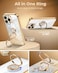 XYZ for iPhone 16 Pro Max Case with Stand Phone Case with Double Ring Kickstand Women Girls Cute LoveHeart Luxury Bling Protective Case Heart for iPhone 16 Pro Max 67 inch Gold