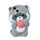 YAKVOOK Bear Case for iPhone 12 Pro Max Kawaii 3D Silicone Cartoon Raccoon Fun Cute Soft Rubber Shockproof Protective Case for Women and Girls