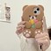 YAKVOOK Kawaii Phone Cases Compatible with iPhone 13 Pro MaxCute Cartoon Flower Teddy Bear Brown Case Women Girls 3D Soft Silicone Shockproof Cover for iPhone 13 Pro Max