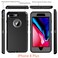 YmhxcY iPhone 8 Plus Case iPhone 7 Plus Case with Builtin Screen Protector Drop Proof 3Layer Durable CoverShockproof Armor Black and Grey