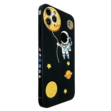 Yonds Queen for iPhone 16 Pro Cute Case Cartoon Astronaut Space Planet Design Stylish Bumper Cover Soft TPU Rubber Protective AntiSlip Shockproof CaseiPhone 16 Pro Black Moon