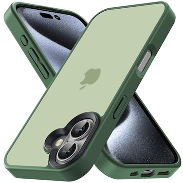 Yriklso for iPhone 16 Phone Case Shockproof for iPhone 16 Case Military Grade Drop Protection Protective Hard Back Slim Translucent Case for iPhone 1661 Matte Green