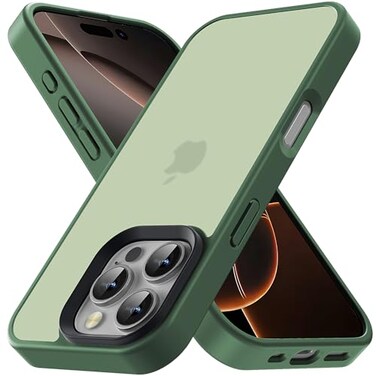Yriklso for iPhone 16 Pro Max Phone Case Shockproof for iPhone 16 Pro Max Case Military Grade Drop Protection Protective Hard Back Slim Translucent CoverMatte Green