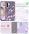 Yucenx for Samsung Galaxy A36 Case with Tempered Glass Screen ProtectorsMilitary Grade Magnetic Translucent Matte Girls Women Flower Pattern Protective Cover for A36Deep Purple
