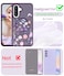 Yucenx for Samsung Galaxy A36 Case with Tempered Glass Screen ProtectorsMilitary Grade Magnetic Translucent Matte Girls Women Flower Pattern Protective Cover for A36Deep Purple